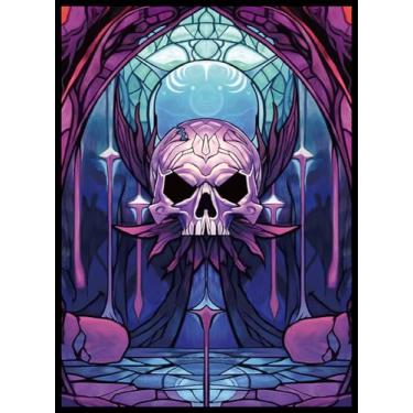 Imagem de UAONO Printing Card Sleeves 100pcs, Standard Card Sleeves for MTG Matte Art Texture, Upgraded Tear-Resistant Protect Your Trading Collectible Cards(Purple Skull)