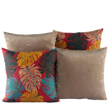 Imagem de Capa Almofada Estampada Jacquard Decorativas com Ziper 4 unidades