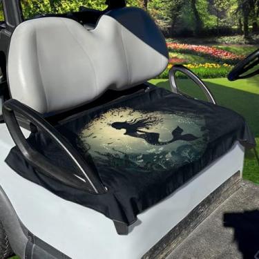 Imagem de Foruidea Linda Sereia Capas de Assento de Carrinho de Golfe Universal/Toalha de Assento Respirável para Carrinho de Golfe Almofadas de Assento Cobertor de Golfe Acessórios de Carro de Clube de Golfe