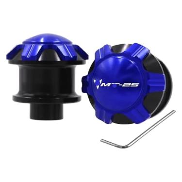 Imagem de BYYINGSUS Compatível com YZF R3 R25 MT03 MT-03 MT25 MT-25 Acessórios de motocicleta CNC Parafusos de suporte deslizante de carretel de braço oscilante (MT25 azul)
