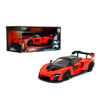 Imagem de Jada Toys McLaren Senna - Fast & Furious 1:24 Scale Die-Cast Vehicle – Detailed Interior, Opening Hood, Doors, and Trunk – Collectible Model Car for Ages 8+ - Orange/Black
