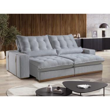 Imagem de Sofá 2 Lugares Retrátil e Reclinável Detroit 2.10m Molas Ensacadas e Tecido Linho