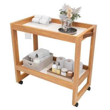 Imagem de Carrinho Multiuso Orfeu Bar Aparador Sala com rodinhas, Pérola