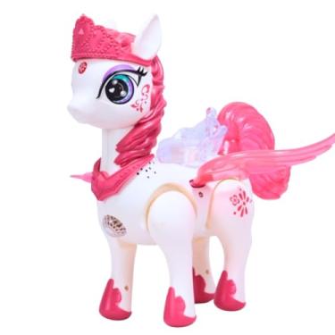 Imagem de Brinquedo Unicórnio Musical com Asas Articuladas Luz e Som - Castela
