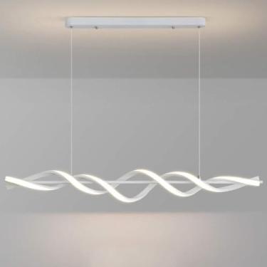 Imagem de Luminárias pendentes de metal LED modernas, lustre simples, luminária suspensa interna ajustável compatível com quarto, escritório, sala de estar, cozinha, corredor, lâmpadas de lustre