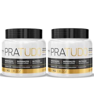 Imagem de Máscara Capilar Borabella Pratudo - Kit 2x1KG para Cronograma, Hidratação e Reconstrução Profunda, Efeito Desmaia Cabelo e Brilho Intenso