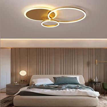 Imagem de Luminária de teto LED moderna, luminária de teto embutida, abajur de acrílico, lustre com controle remoto, iluminação de teto, lustre redondo moderno e chique para sala de 's, quarto/branco/