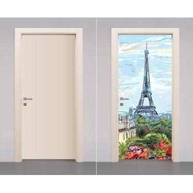 Imagem de Adesivo Envelopamento Decorativo Para Porta Torre Eiffel (70cm)