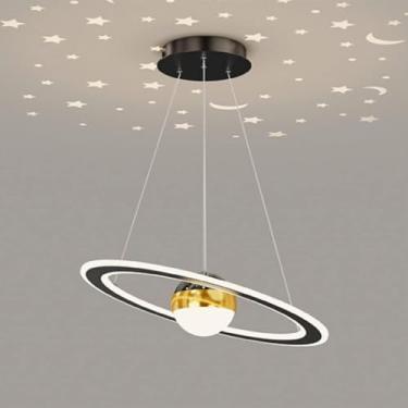Imagem de Luminária pendente - Lâmpadas LED estreladas para uso doméstico, lustre para estudo, quarto, luminária de teto, luz suspensa acrílica ajustável, decoração moderna