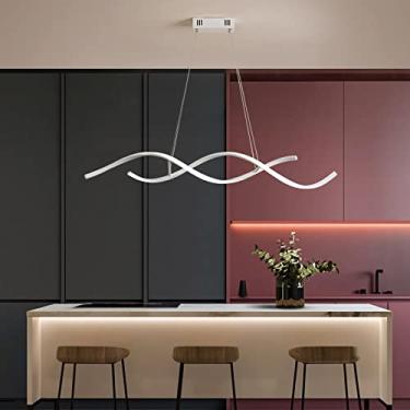 Imagem de Luminária pendente LED regulável com controle remoto Luminária pendente para mesa de jantar Lustre ajustável em altura Luminária pendente moderna para escritório Sala de jantar Estudo Sala d