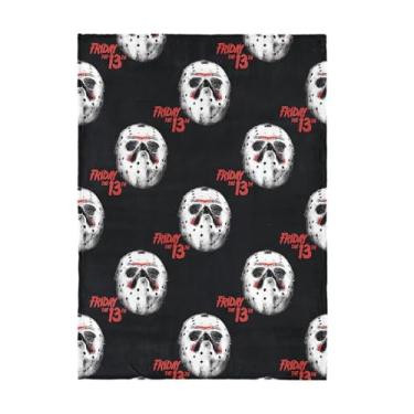 Imagem de Cobertor Warner Brothers Friday 13th Bloody Hands Halloween Silk Touch para cama e sofá, aconchegante, macio e leve, cobertores assustadores, 127 x 178 cm