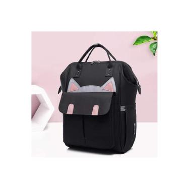 Imagem de Mochila de maternidade para fraldas Mom Baby Black Kitten Design - Lig