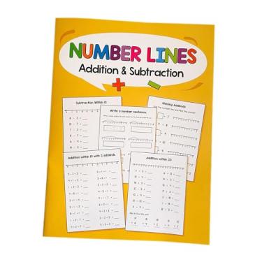 Imagem de menolana Caderno de exercícios de matemática, adição e subtração, testes de velocidade, prática de matemática com linha numérica de até 20 para crianças de 4 a