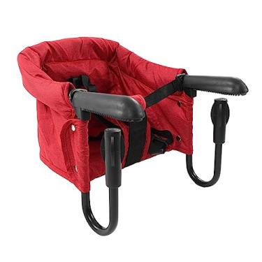 Imagem de SPYMINNPOO Cadeira Alta Dobrável Com Clipe, Carga Pesada, para Mesa de 0,8-3,3 Polegadas, Cadeira Alta para Crianças para Apartamentos, Amigos Visitantes (Vermelho)