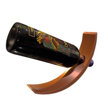 Imagem de Suporte para Garrafa de Vinho Expositor Mesa Luxo Cor Cobre 3D