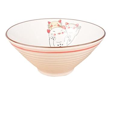 Imagem de WYUYIWH Tigela criativa tigela de ramen de cerâmica grande Ajisen tigela de macarrão de carne bovina de consumo comercial tigela de macarrão sopa (Cor: 9)