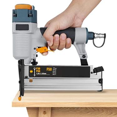 Imagem de GUANSHANG Air Nailer Carpinteiro Ferramenta pneumática para unhas T50 F50 440K 16Ga/18Ga Air Brads Nailer ajuste de profundidade de unha Pregador de ar ergonômico e leve para móveis de piso de cerca