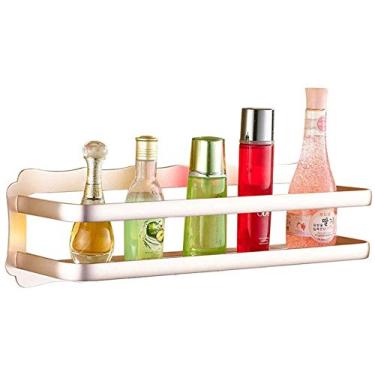 Imagem de WYUYIWH Prateleira de banheiro espaço alumínio metal parede suporte organizador toalha prateleira trilho de armazenamento para banheiro cozinha preto p (médio)