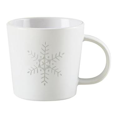 Imagem de Santa Barbara Design Studio Canecas - Caneca de Natal de cerâmica branca com acabamento fosco, 400 ml, floco de neve