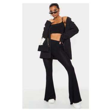 Imagem de Calça Legging Flare Bailarina - Diluxo, GG, Preto, feminino