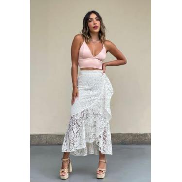Imagem de Saia renda midi peplum - Magalu