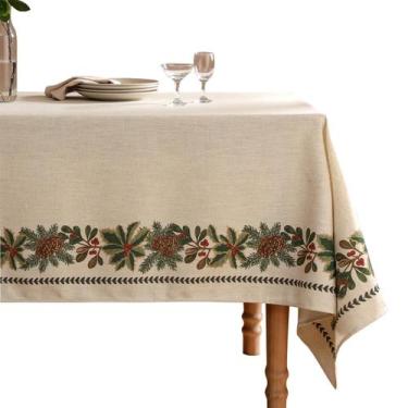 Imagem de Mantel ISAENNE de lino para Navidad, 160x240 cm, beige