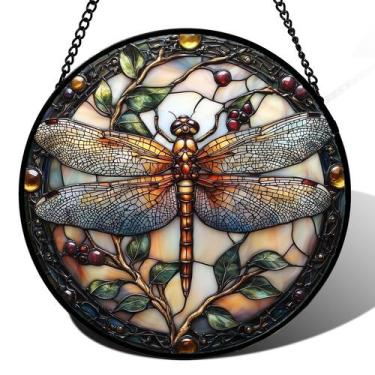 Imagem de Janela de vitral pendurada DASTOLL Dragonfly Suncatcher