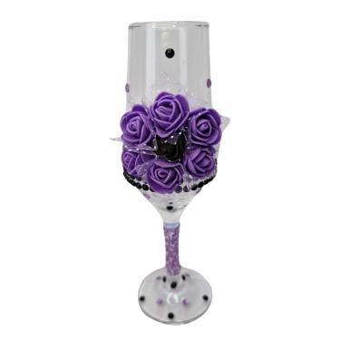 Imagem de Taça Maria Mulambo Rosas Champanhe Vidro +Presente