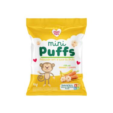 Imagem de Kit 3X: Snack Infantil Puffs Banana e Cenoura Nhami Mami 15g