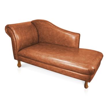 Imagem de Divã Recamier Samartim 165 cm Corano Nozes Pés Retrô - D'Rossi