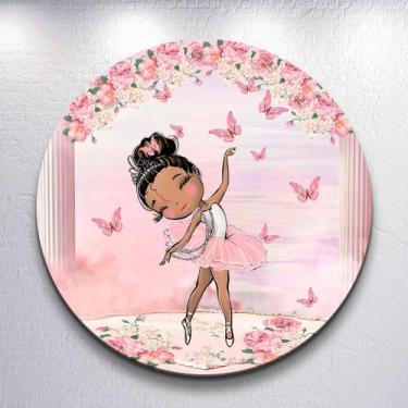 Imagem de Capas De Festa Tema Bailarina Sublimadas 50x50 Decoração Painel Redond
