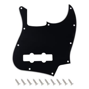 Imagem de Banworks Jazz Bass Pickguard 3 Ply 10-Hole J Bass JB Scratch Plate para EUA/Mexican Modern Style Fender Jazz Bass JT/HB-11 Preto