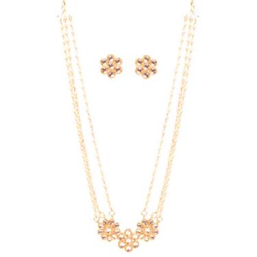 Imagem de Touchstone Coleção Contemporânea Kundan Indian Bollywood Conjunto de colar de joias longo designer em tom dourado ou branco para mulheres., Strass