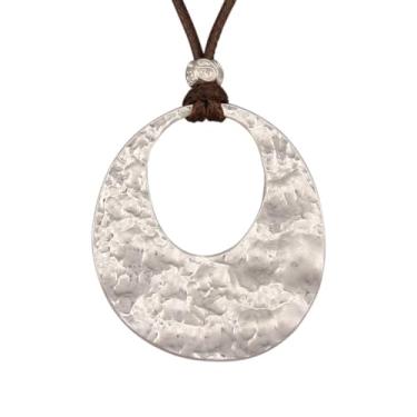 Imagem de Jeilwiy Colar feminino boho estilo hippie, grosso, longo, de couro, gargantilha preta, boêmio, Couro sintético, Sem Pedra Preciosa