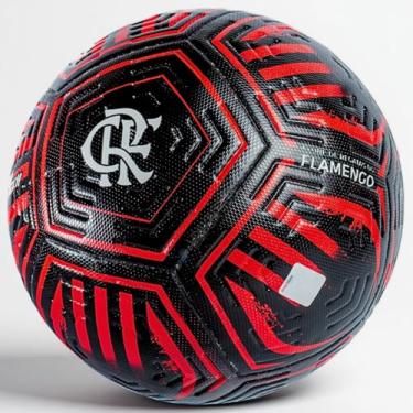 Imagem de Bola Futebol Flamengo Profissional Campo Licenciada Sem Costura PVC Resistente Tamanho 5 Oficial Jogo Campeonato Brasileiro Grama Natural e Sintética Society Futsal Adulto Juvenil Colorida Bicolor