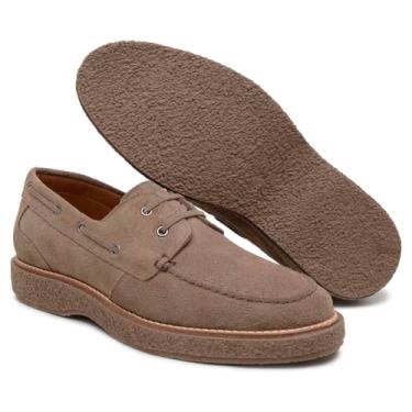 Imagem de Sapato Masculino Sider Casual em Camurça Legítima | Turunelli Calçados – Mocassim Estilo Clássico, Costura Artesanal, Palmilha em Gel, Solado de Borracha Leve | 37-44 (Taupe, BR, Adulto, Numérico, 40)