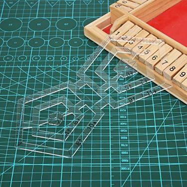 Imagem de Acouto Réguas Acolchoadas de Pentágono Acrílico, Réguas Acolchoadas de Pentágono Duplo, Ferramenta de Desenho de Costura Acrílica Transparente, de Ferramenta de Costura