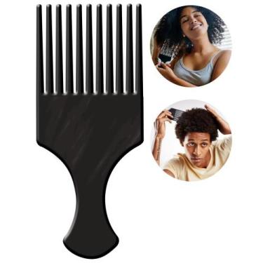 Imagem de Pente Garfo Santa Clara Cachos Afro Dentes Largos, Preto
