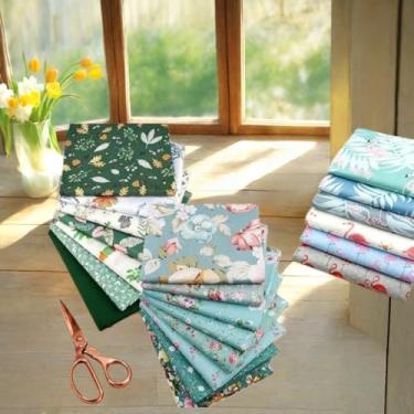 Imagem de 8 peças de tecido de algodão com padrão de Natal - quadrados de tecido de padrão diferente, suprimentos de artesanato de costura de algodão DIY, Quilting Fabri-c, DIY, 25 * 25 cm