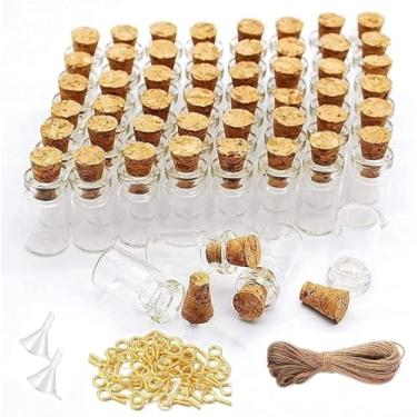 Imagem de Sxminer Mini garrafas de vidro pequenas de 0,5 ml com rolhas de cortiça, frascos de vidro minúsculos de 20 metros, parafusos, minifrascos transparentes, garrafas de rolha, faça você mesmo, projetos de