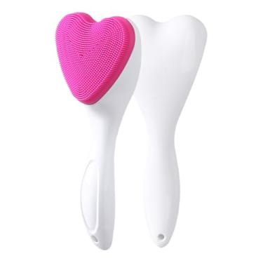 Imagem de Escova esfoliante de silicone para rosto e coração, ferramenta de remoção de cravos, escova facial portátil, ferramenta manual de limpeza facial