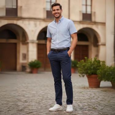 Imagem de Calça Sarja Masculina Calca Masculino Com Lycra Elastano do 36 ao 56 -