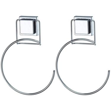 Imagem de Kit 2 Toalheiro Argola Com Ventosas Porta Toalha Banheiro