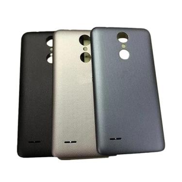 Imagem de SHOWGOOD para LG K7 2017 capa traseira bateria porta traseira peças de reposição para LG K7 2017 capa traseira (prata)
