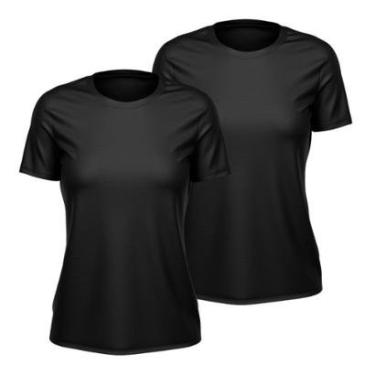 Imagem de Kit 2 Camisetas Feminina Dry Manga Curta Proteção UV Slim Básica Academia Treino ness-Feminino
