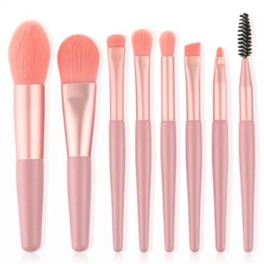 Imagem de Kit 8 Mini Pincéis Para Maquiagem com Estojo Transparente, Conjunto Portátil Para Viagem, Cerdas Sintéticas, Design Ergonômico