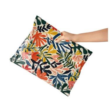 Imagem de Envelopes de poliéster 10x13 – Pacote com 100 – Envelopes de envio recicláveis impressos para embalagens de pequenas empresas, sacos de correio autovedantes – Design floral de folhas tropicais