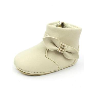 Imagem de Bota Feminina Menina Bebê Botinha Recém Nascido Laço Lateral - MR TRY 