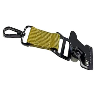 Imagem de YsXoWiui Clipe para luvas de trabalho com presilha tipo jacaré, alça de nylon, acessório profissional, suporte multifuncional para luvas de golfe, Amarelo