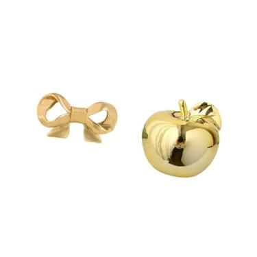 Imagem de Fenteer Escultura de Frutas em Laço de Latão, Puxador de Móveis, Estatueta de Cerâmica, Puxador de Gaveta de Cozinha, Ornamento Colecionável, Artesanato para